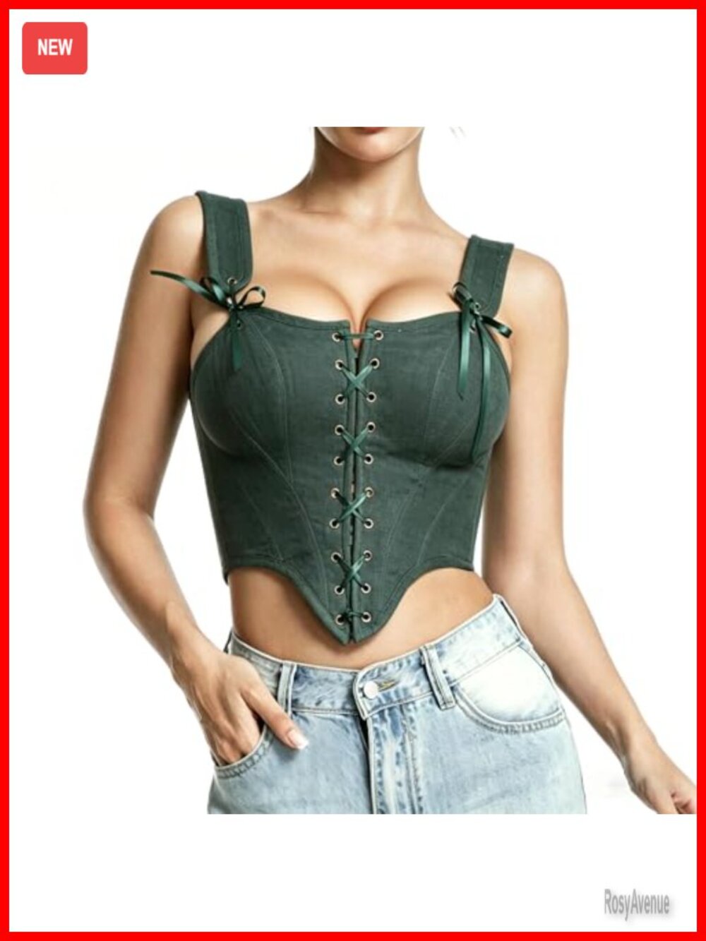 Linen Corset Top Overbust Lace-Up Renaissance Bustier Cottagecore Style
